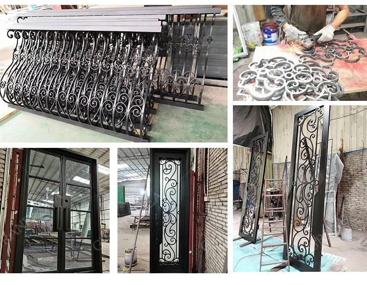 Used Houses Custom Double Exterior Entrance Front Wrought Iron Door Design