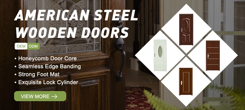 American Minimalist Fire Rated Steel Wood Door Modern Exterior Security Bedroom Interior Door