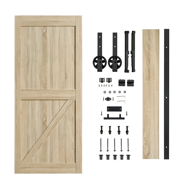 House Interior 84in X 36in Pre-Drilled Barn Door MDF Sliding Barn Door with Hardware