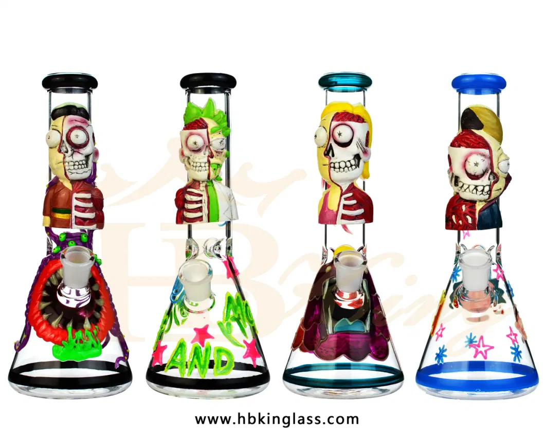 Hbking 14 Inches Simpsons Decals Beaker Base Hookah Glass Smoking Water Pipe New Designs