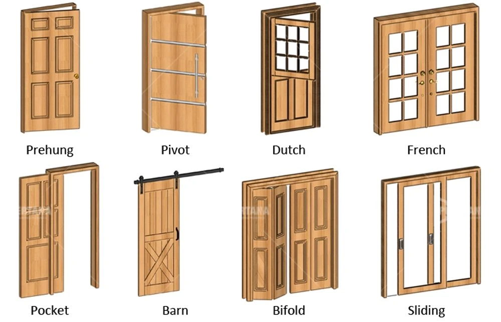 Classical Traditional Interior Solid Timber Wood French Glass Doors Wooden Door for House