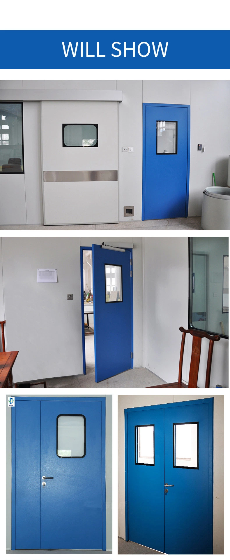 Swing Hospital Ward Operating Room Cleanroom Metal Steel Doors