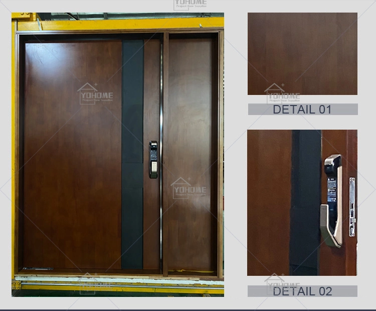 China Top Manufacturer Security Front Entry Exterior Entrance Door Wood Color Pivot Door Modern Entry Solid Wood