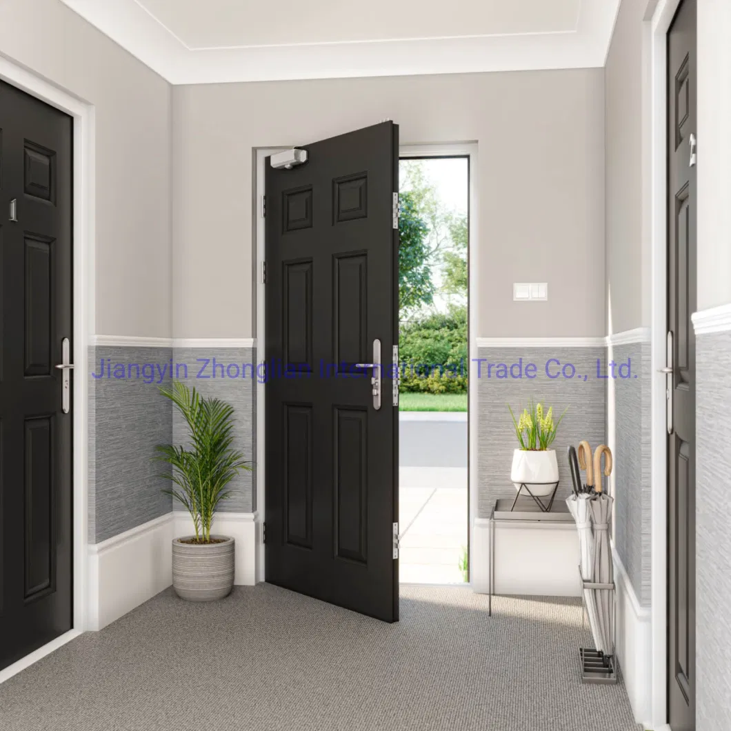 China Factory Wholesale Steel Security Paneled Door Cold Rolled Plate Steel Safety Door