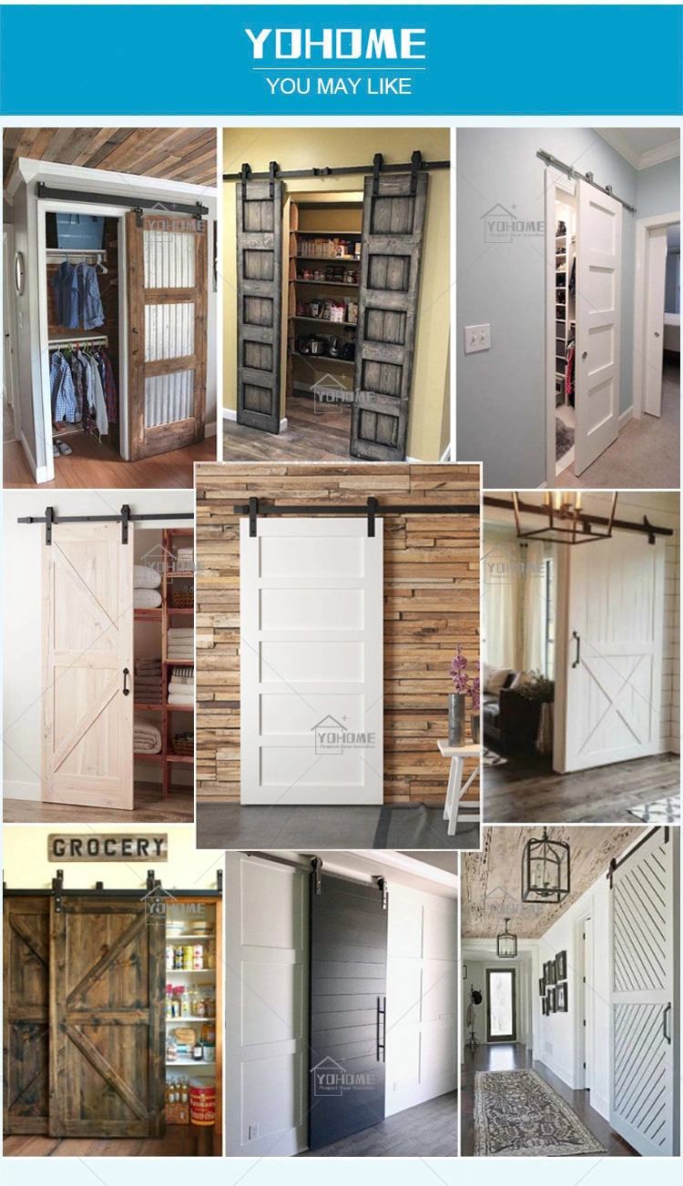 China Top Manufacturer Custom Wood Barn Home Door Interior Sliding Barn Doors for Room Paneled Sliding Wood Barn Door Solid Wood Interior Sliding Barn Doors