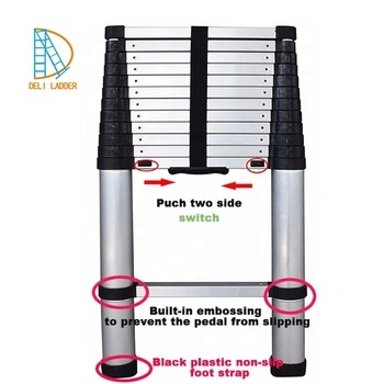 2023 New Design Extension Aluminium Folding Soft Close Telescopic Ladder