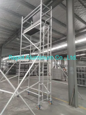 Aluminum Alloy Scaffolding Tower with Internal Ladder and Casters Scaffolding Building Material
