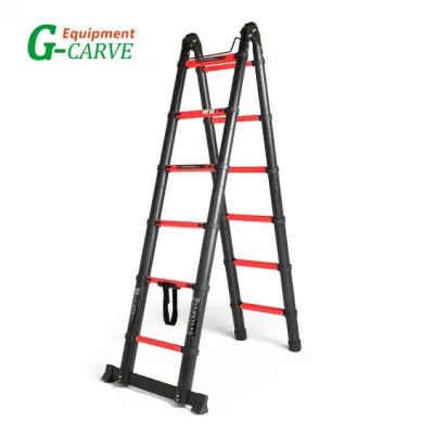  G-Carve Double Telescopic 12 Step 3.8m Aluminium Folding Ladder