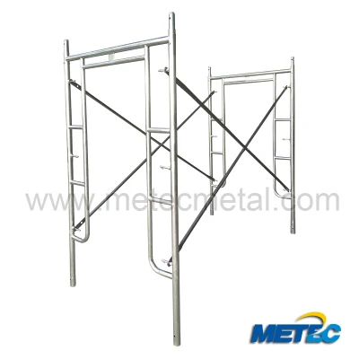 Powder Coated HDG Frame Scaffolding, Mason Walk-Through Frame Scaffold, Matel Board for Ringlock Scaffolding System, America Type Walk Thru Frame Scaffold