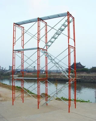  China Supplier Multifunctional Construction Door Type Walk Thru Steel Frame Scaffolding with Catwalk Plank