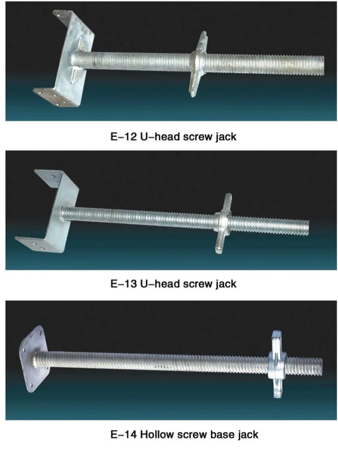 Construction Accessories Adjustable Screw U Head Scaffolding Jack Base