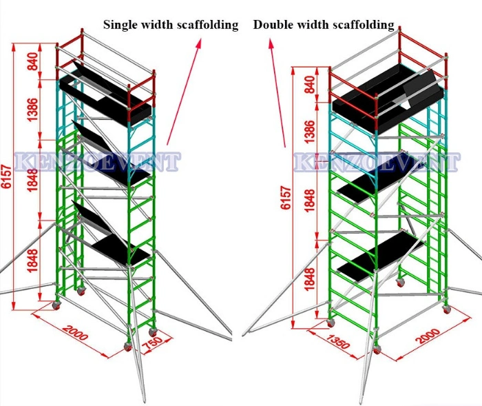 Mobile Aluminum Frame Scaffolding Ladder for Sale