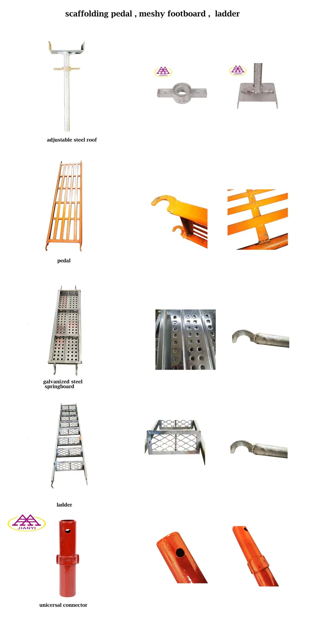 USA Galvanized Metal Climbing Scaffolding Ladder Frame