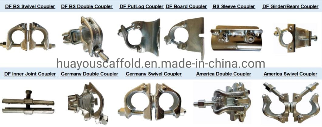 BS1139 Drop Forged Pressed Steel Scaffolding Double Fix Swivel Sleeve Beam 48 mm Scaffolding Coupler