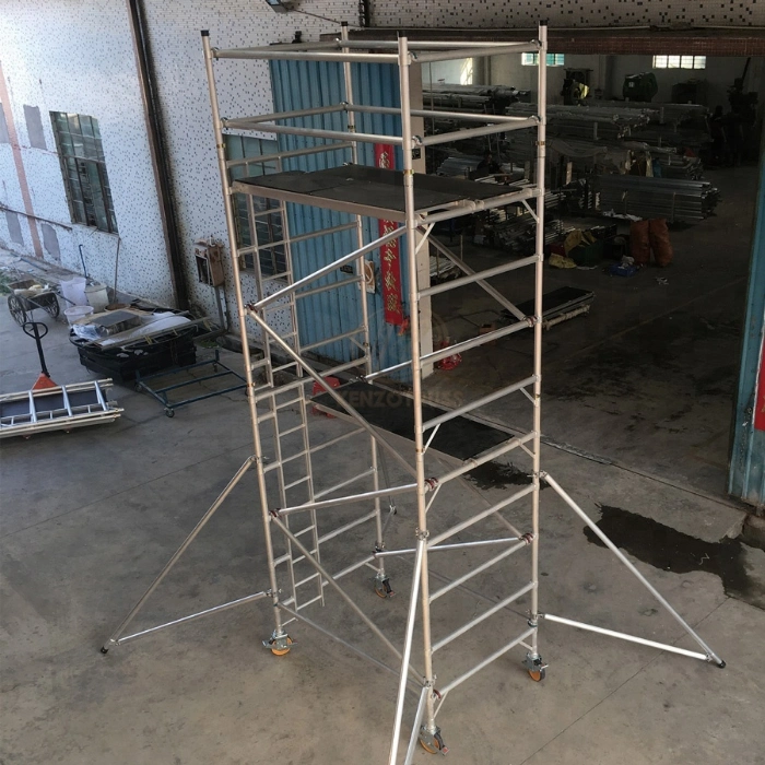 Mobile Aluminum Frame Scaffolding Ladder for Sale