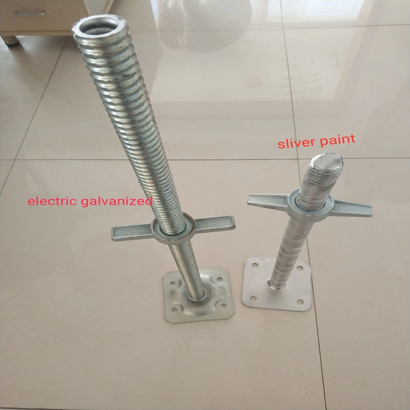 Galvanized Adjustable Scaffolding Hollow Screw Jack Base with Base Plates