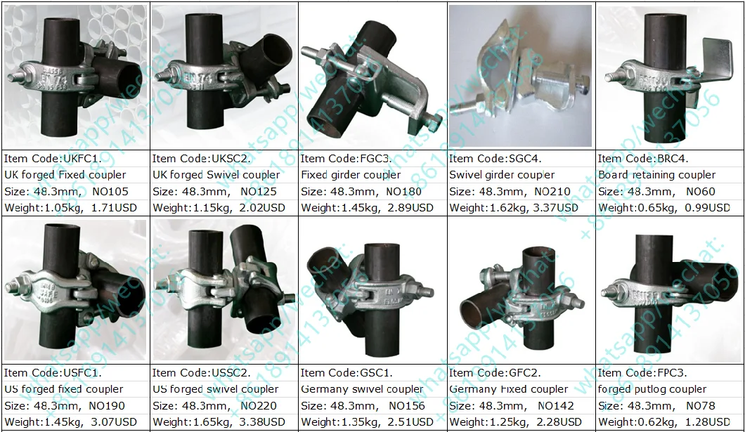 En74 BS1139 Swivel Girder Forged Beam Coupler for Scaffolding