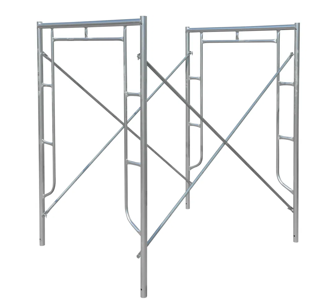 Q235 Steel Pre Galvanized Mini Interior Adjustable Foldable Portable Mobile Trolley Scaffolding for Home