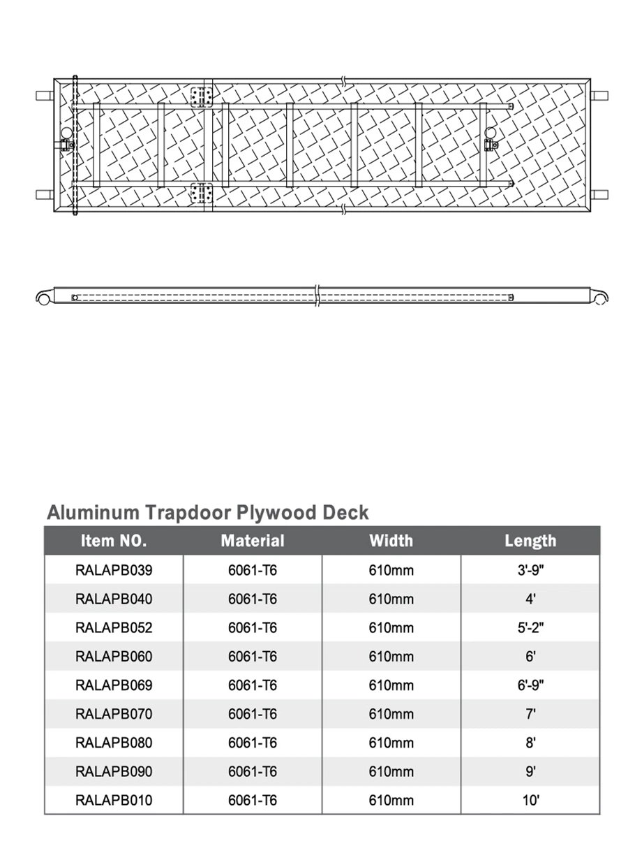 All Aluminum Plank Construction Scaffolding Scaffold Work Catwalk Lift Platform