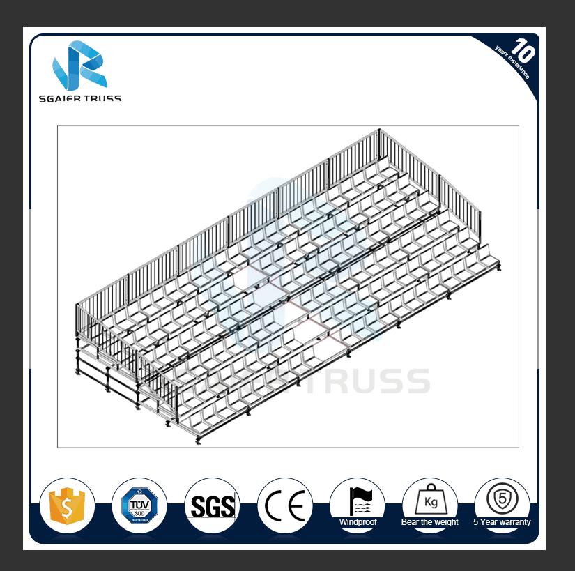 Detachable Steel Usage Portable Grandstand Sports Platform Portable Grandstand Steel Scaffolding Bleachers