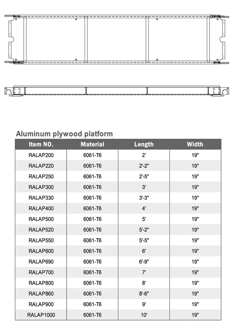 All Aluminum Construction Scaffolding Scaffold Work Working Suspended Lift Platform