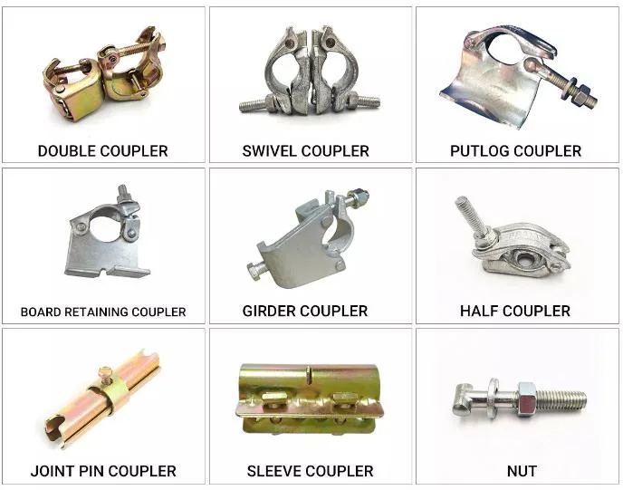 Hot Sale Galvanized Jonit Pin/Sleeve/Half/Swivel/Double/Putlog/Girder/Board Retaining Scaffolding Coupler Clamp