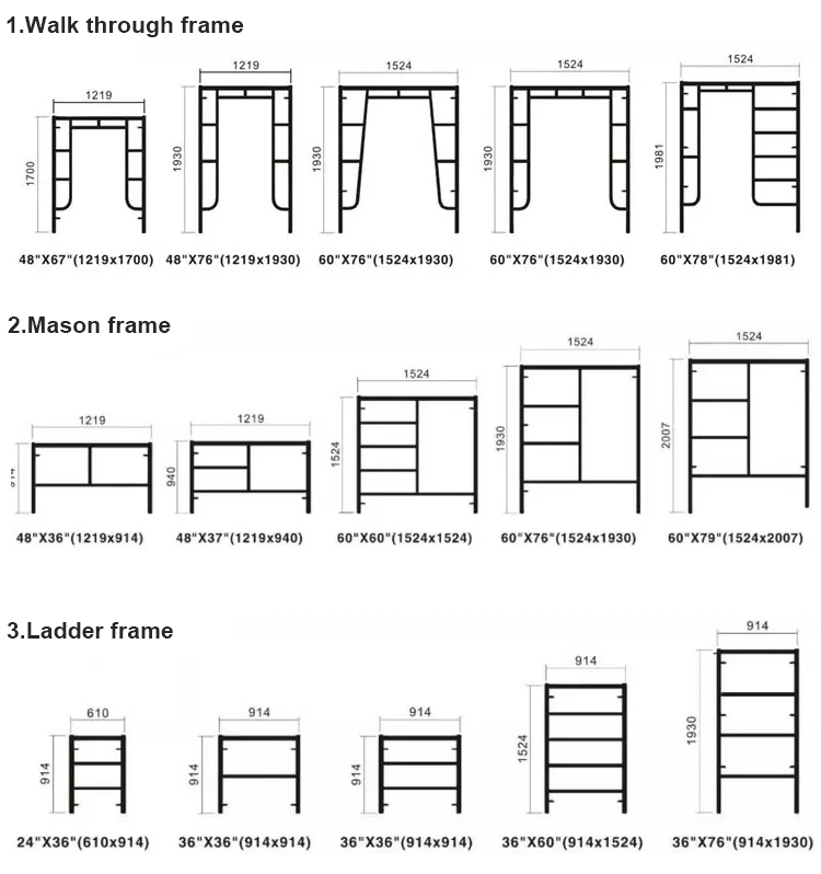 Building Scaffolding Types Steel Walk Through Frame Scaffolding