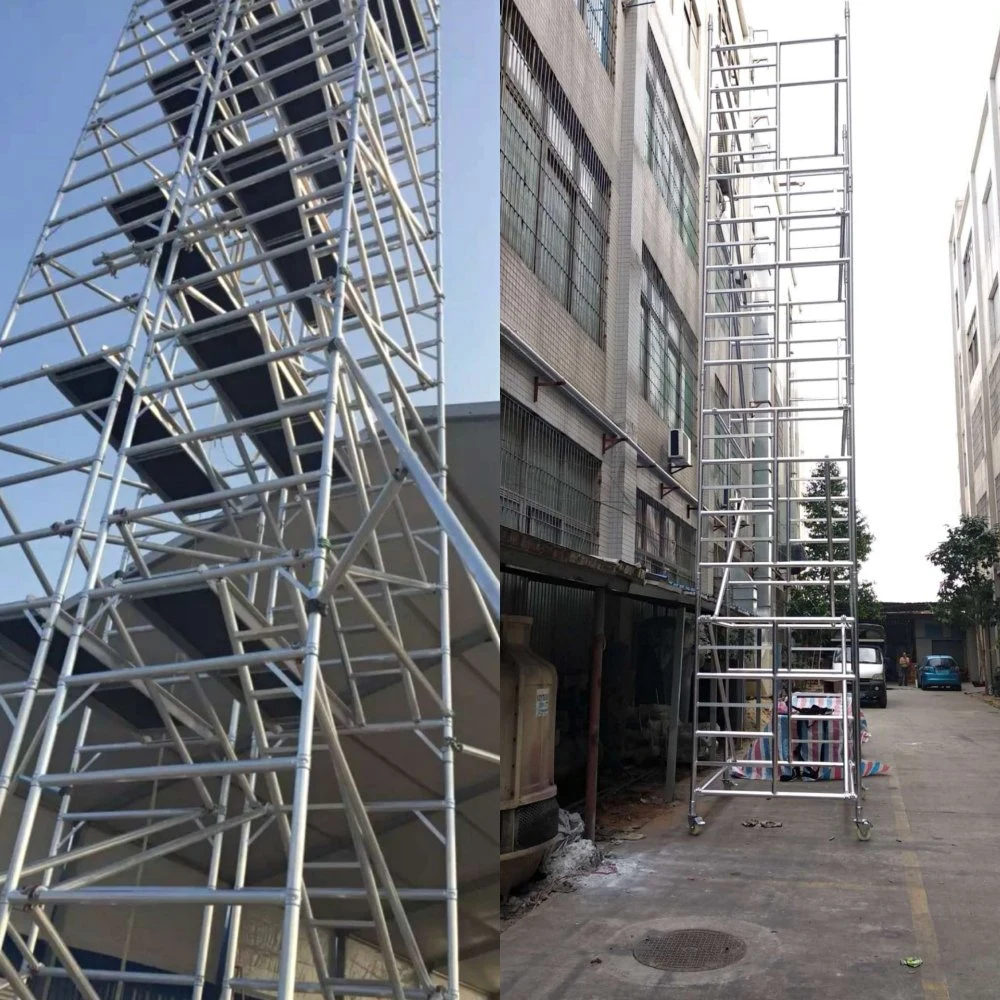 Adjustable Aluminum Mobile Scaffold Tower with Stair