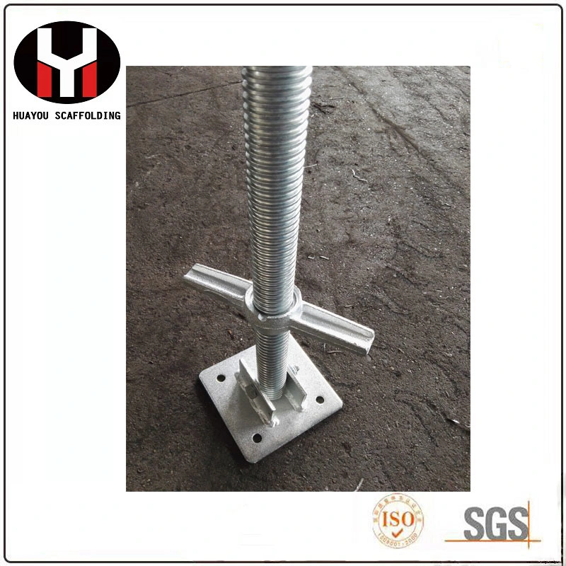 Galvanized Steel Scaffold Base Jack Q235 Painted Scaffolding Screw Jack with Big Nut