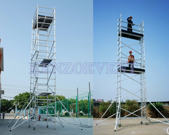 Mobile Aluminum Frame Scaffolding Ladder for Sale