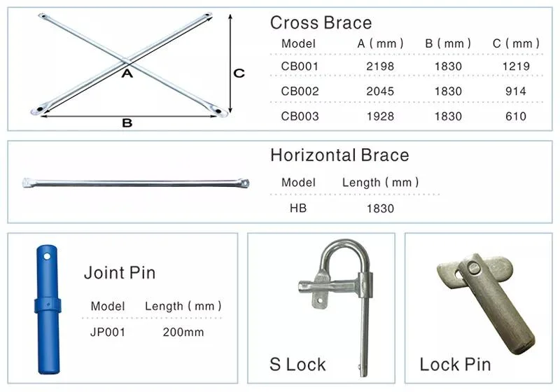 Comaccord Factory Price Construction Space Scaffolding Frame with Snap Lock Frame Scaffold