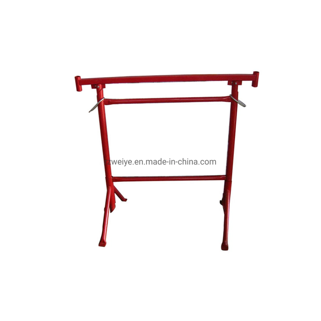 Red Painted Steel/Metal Folding/Foldable Trestle Scaffold/Scaffolding Frame for Builders and Bricklayers in Europe