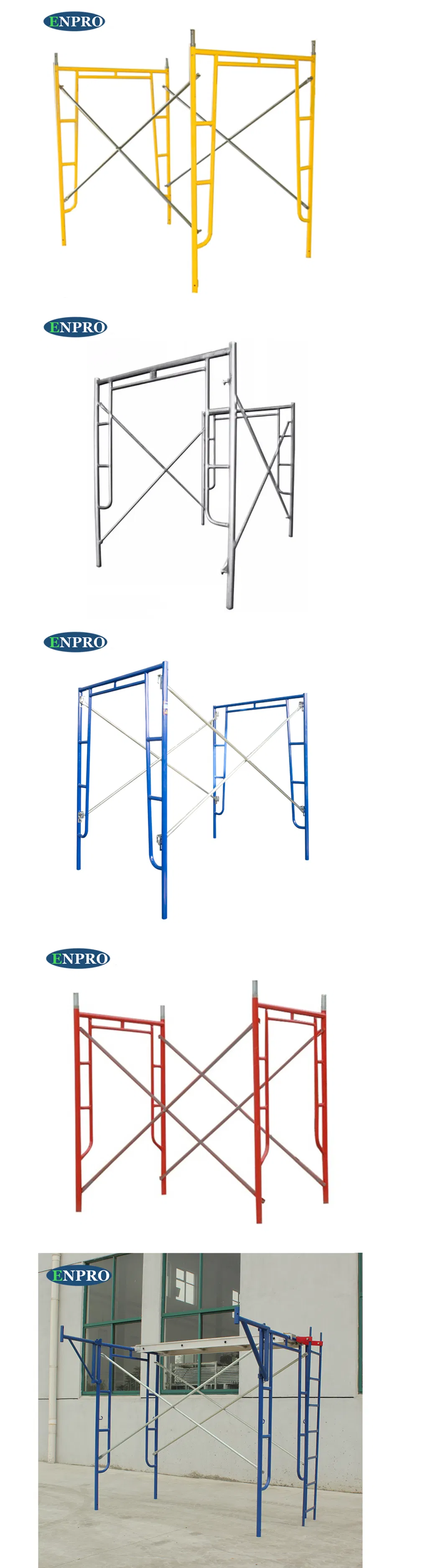 Construction Outdoor Galvanized Walk Through a Frame Scaffolding