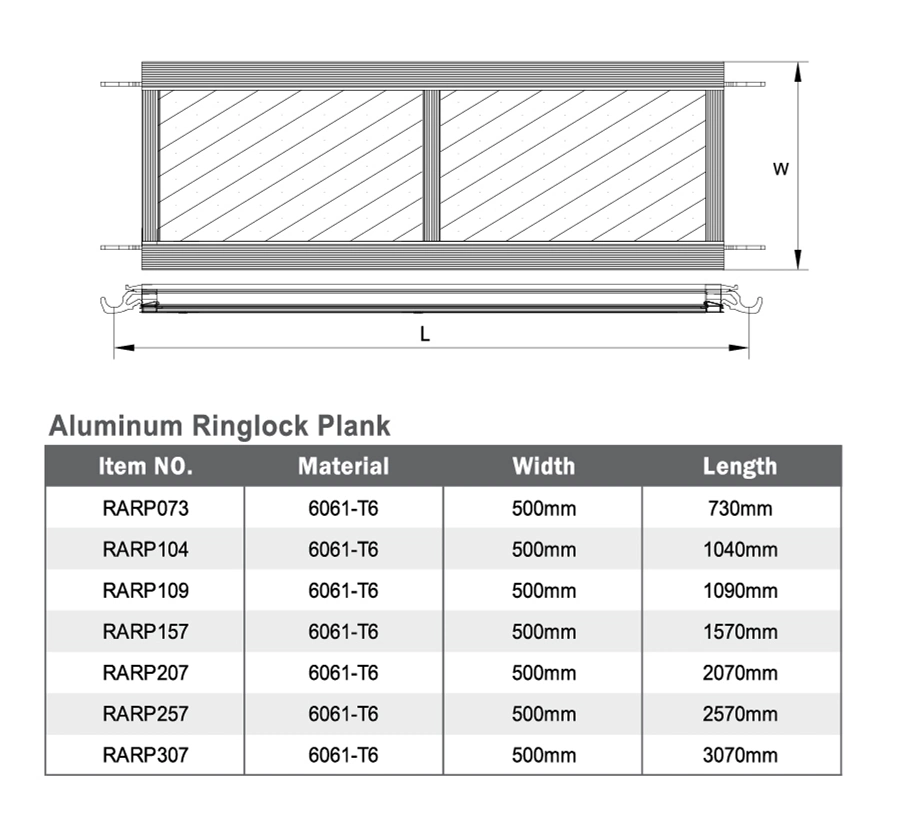 Aluminum Mobile Plank Construction Scaffolding Scaffold Work Lift Platform