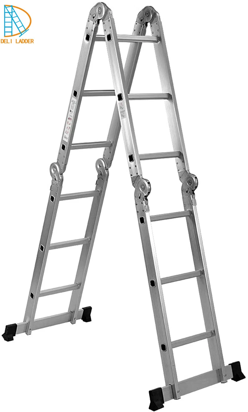 Deliladder 3.5m Retractable Folding Escalera Aluminium Step Multipurpose Ladder