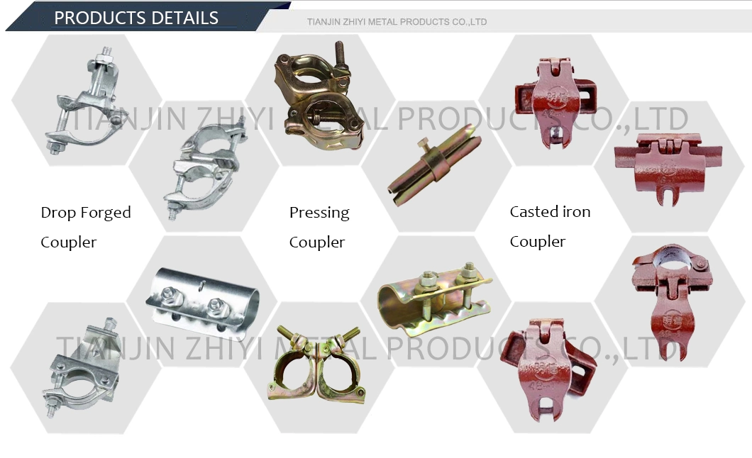 Scaffolding Board Retaining Brazilian Type Pressed Double Wing Coupler Galvanised BS119 48.3