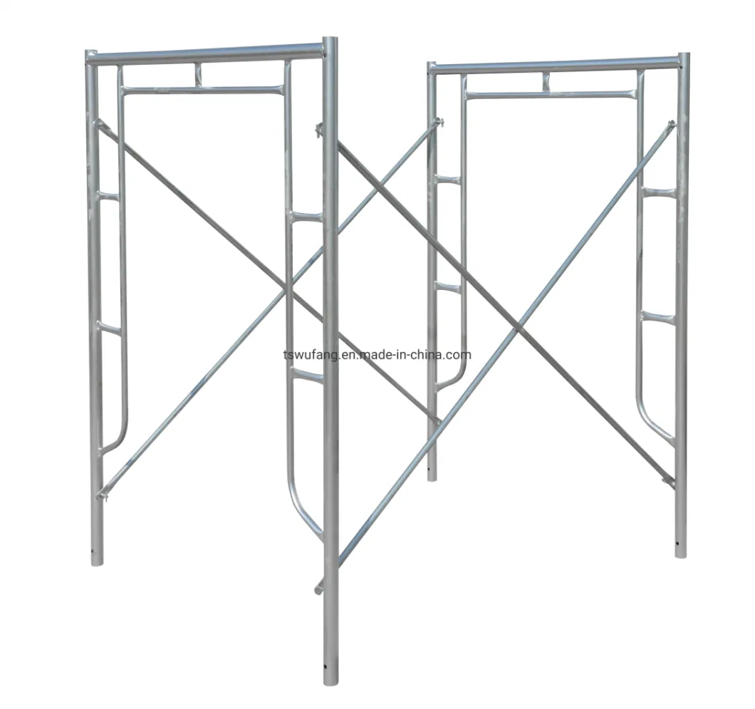 Walk Thru Galvanized Scaffolding Steel Ladder H Frame