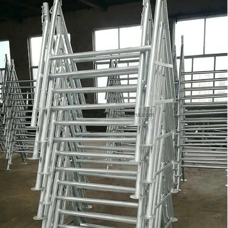 Red Painted Steel/Metal Folding/Foldable Trestle Scaffold/Scaffolding Frame for Builders and Bricklayers in Europe