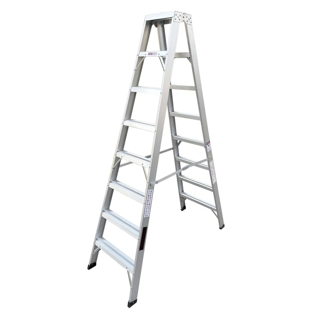 Double-Sided Attic Fiberglass Folding Step Ladder (double riveted and aluminum feet)