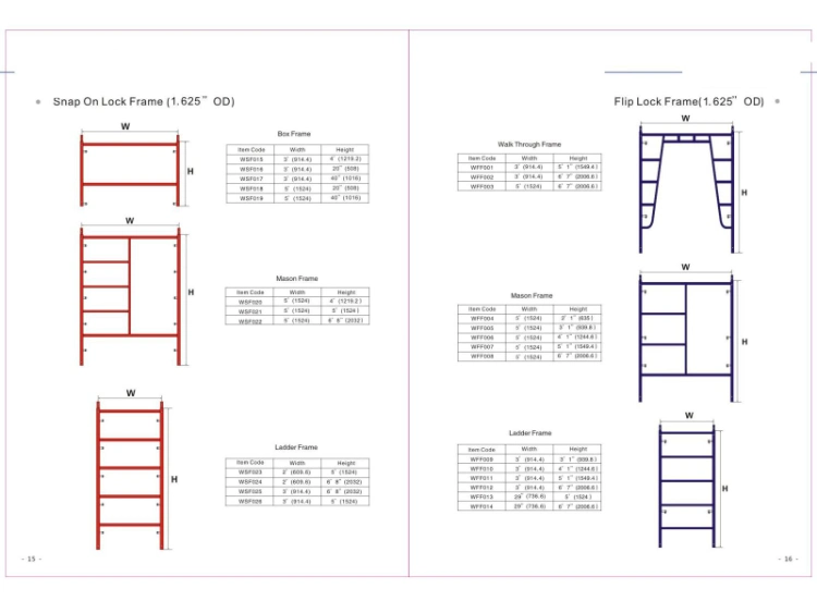 Comaccord Factory Price Construction Space Scaffolding Frame with Snap Lock Frame Scaffold