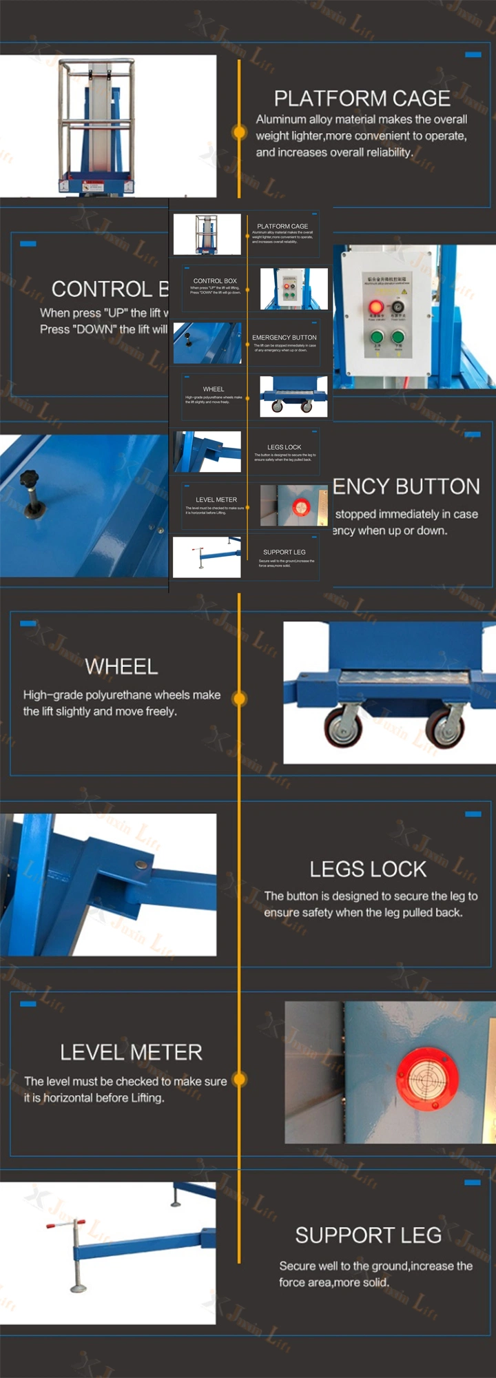 Cheap Scaffolding 8m-18m Mobile Aluminium Electric Hydraulic Lift Table Platform for Sale