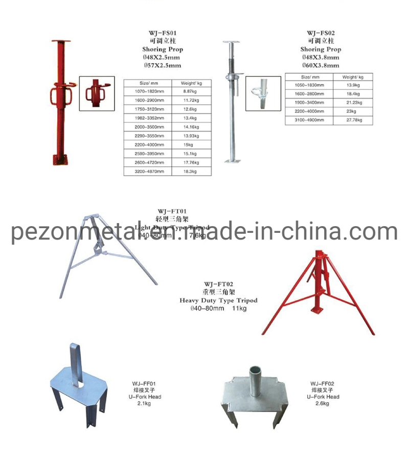 Steel Prop Galvanized Painted Acro Jack Formwork Shoring Heavy Duty Steel Prop Scaffolding Steel Prop for Formwork