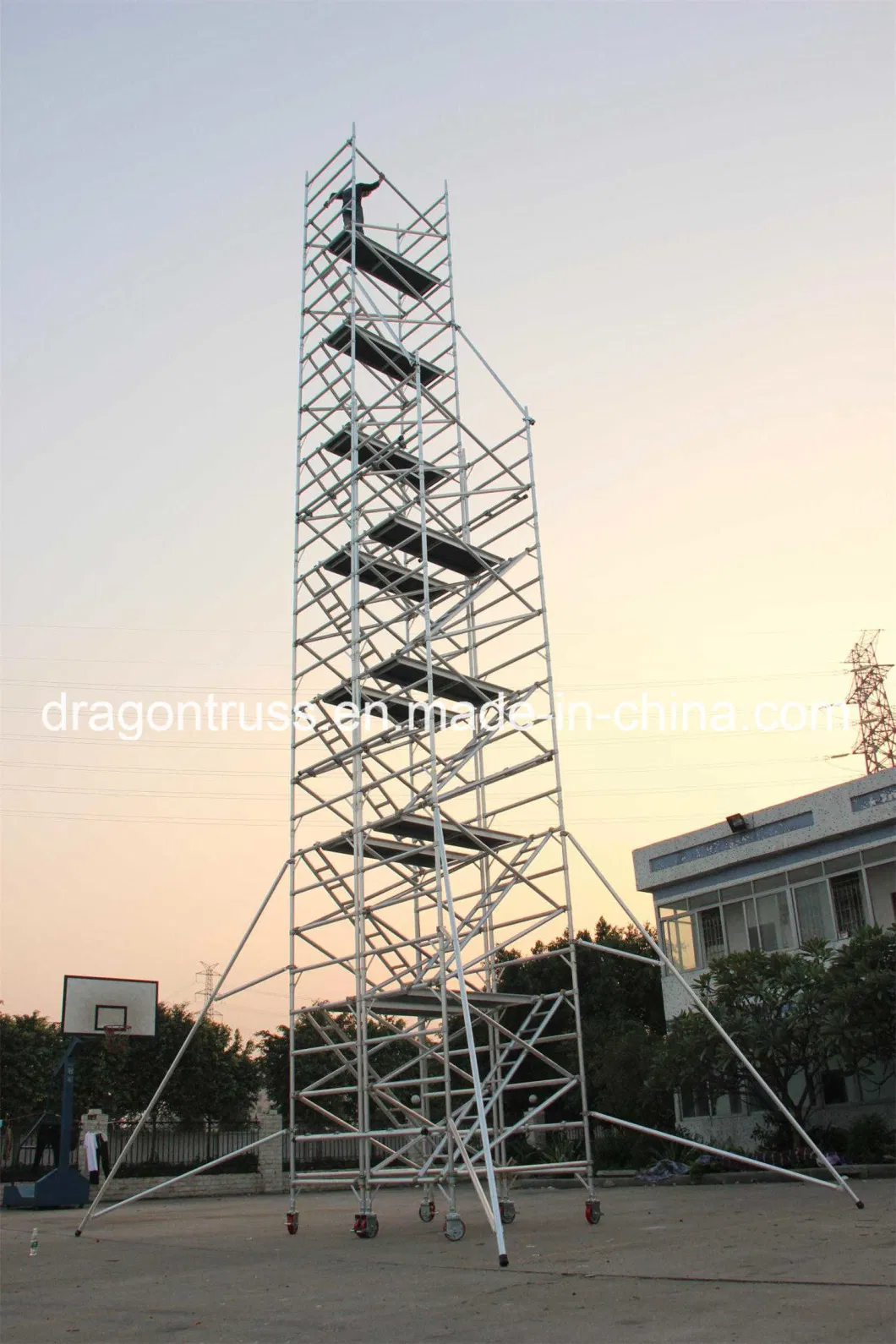 Dragonstage 2023 Quality Frame Scaffold Aluminium Scaffolding with Climbing Ladders
