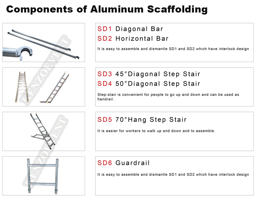 Mobile Scaffold Tower Aluminum Ladder Frame Scaffold