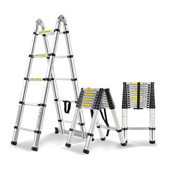 Aluminium Telescopic Household Step Scaffolding Folding Multi Purpose Ladder