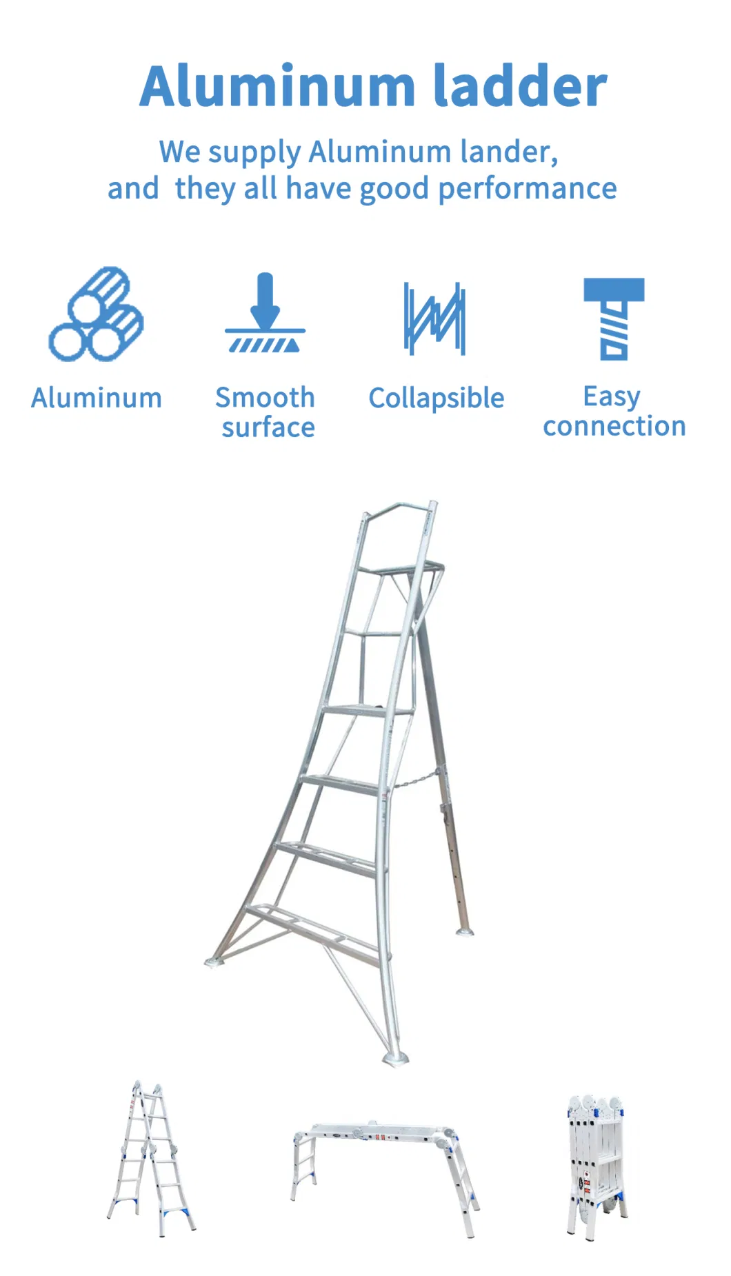 Multifunction Scaffolding Platform Aluminium Step Combination Ladders