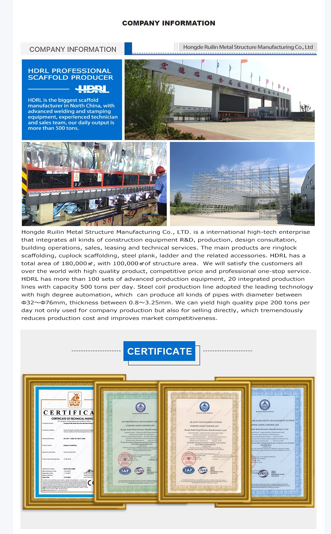 Q345 Steel Metal Layher System Ringlock Scaffolding with SGS Certificate