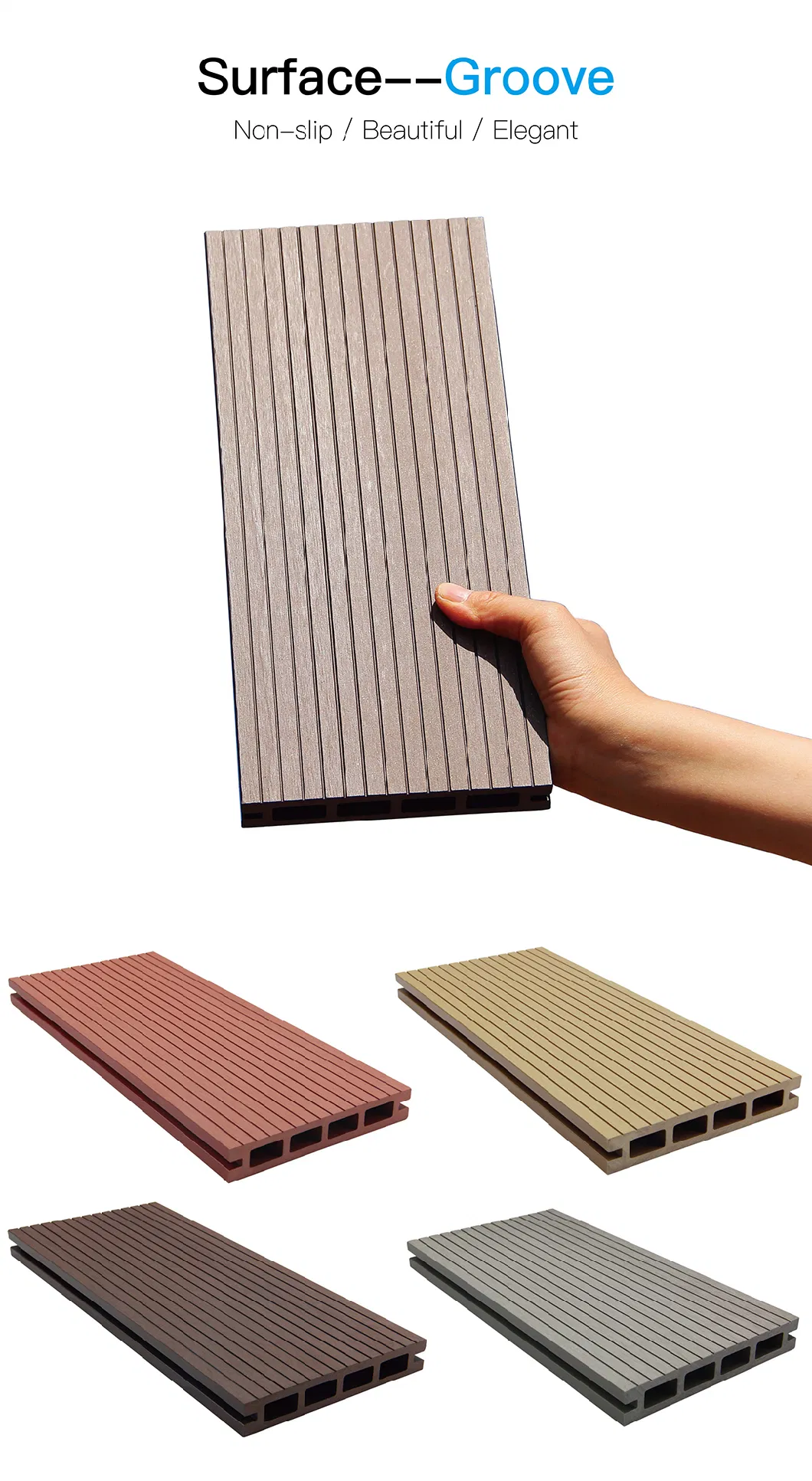 Tw-02b Coowin New Waterproof, Eco-Friendly WPC Floor/Decking Board/Engineered Wood Flooring Building Materials