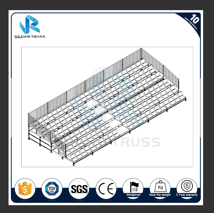 Metal Outdoor Modules Grandstand, Seating Gym Folding Bleacher System Used Scaffolding Bleacher for Sale
