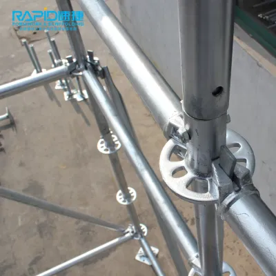 5% de descuento Construcción Galvanizado aluminio capa Ringlock sistema de andamiaje Metal Metarial para el rendimiento de los puentes de construcción Precio de andamiaje de andamiaje para la venta